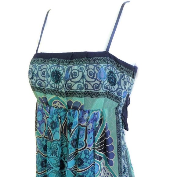 SiLK Decode 1.8 Dress Strapless Pleated Lined Blue Side Zip Padded Pleated Skirt - Picture 2 of 8